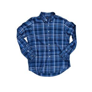 Ralph Lauren Blue Plaid Long Sleeve Button-Down Shirt XL Cotton Mens Casual